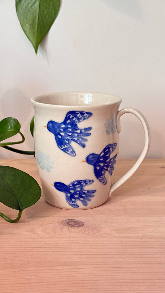 Flying Blue Birds Mug