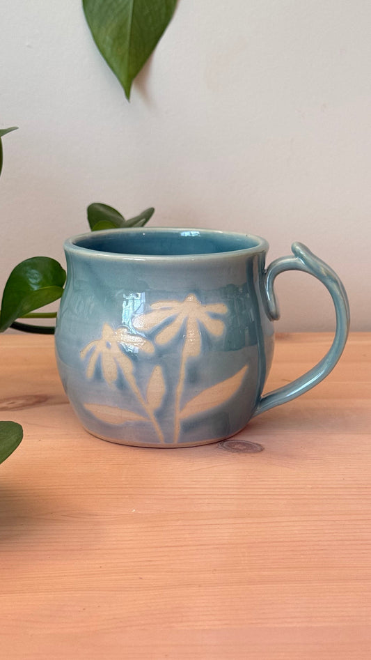 Coneflower Impression Mug (Light Blue)
