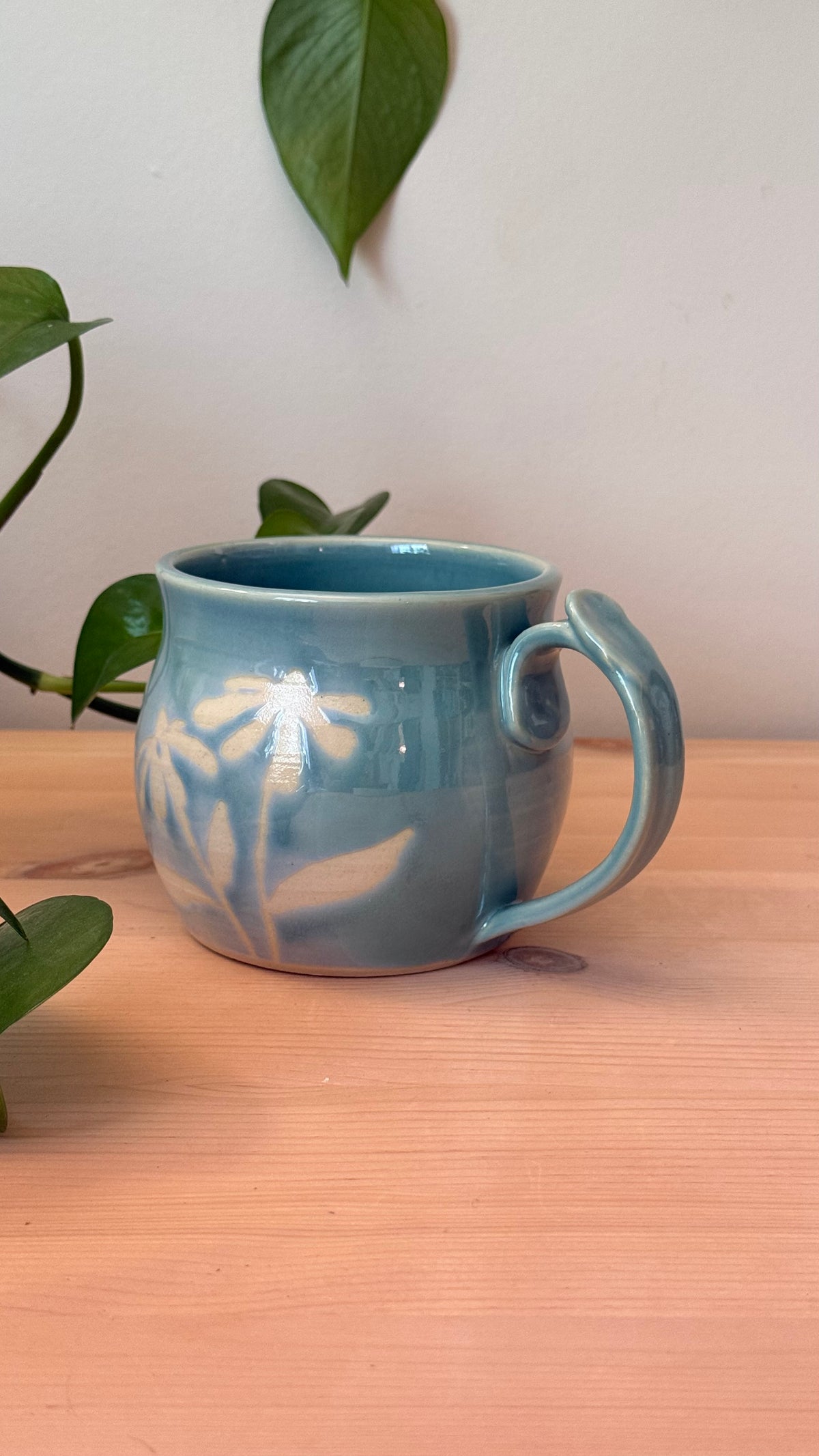 Coneflower Impression Mug (Light Blue)